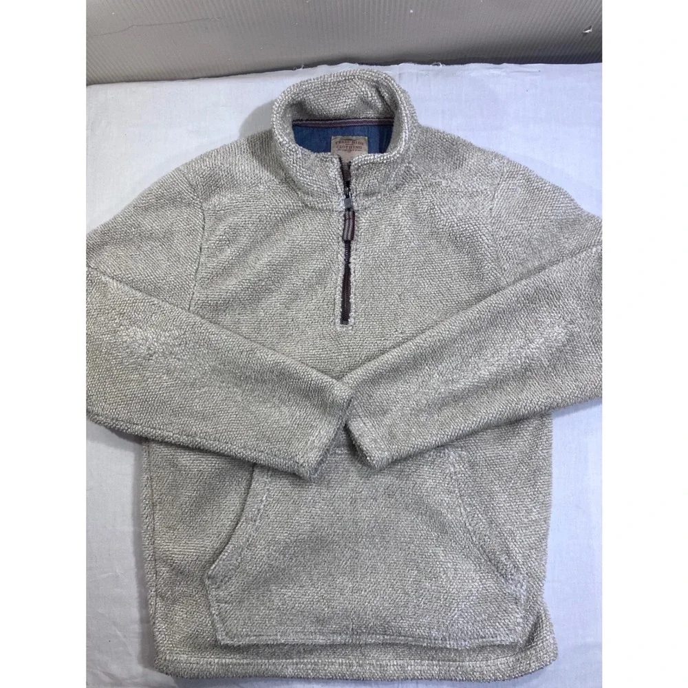 Telluride Clothing Co Mens Medium Tan‎ Sherpa Fleece 1/4 Zip Pullover Jacket